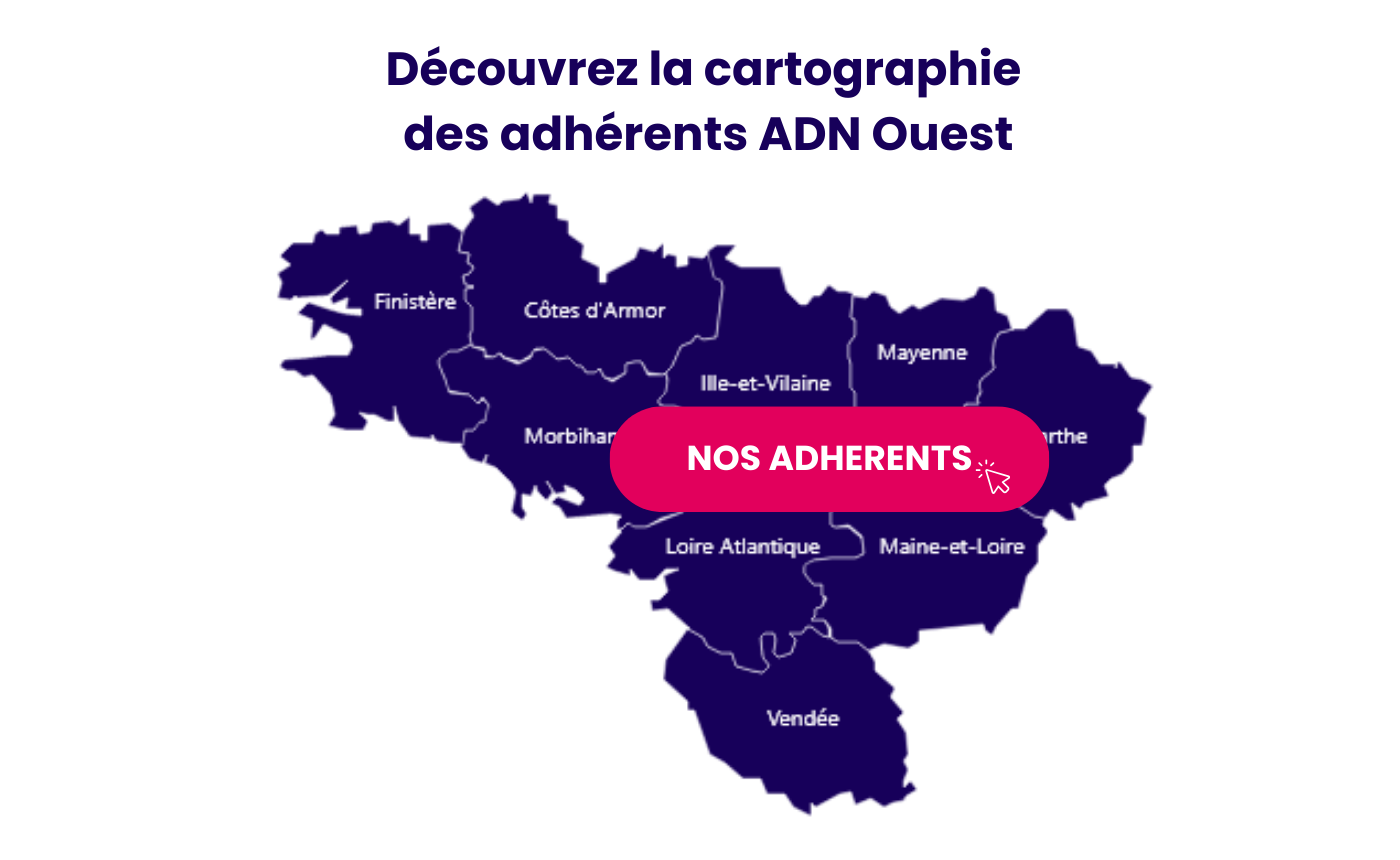 Découvrez la cartographie  des adhérents ADN Ouest