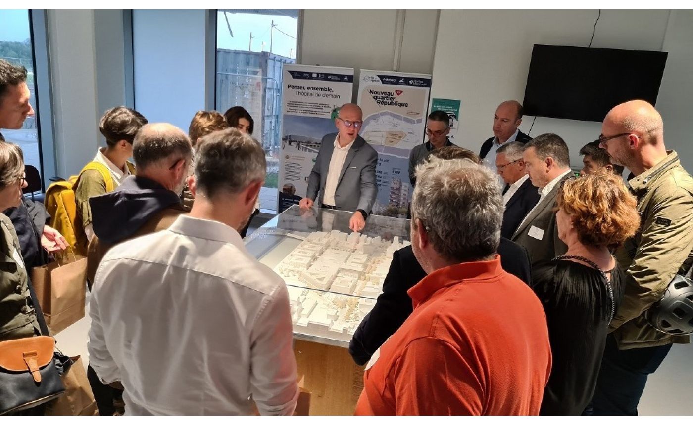 Visite du chantier du CHU