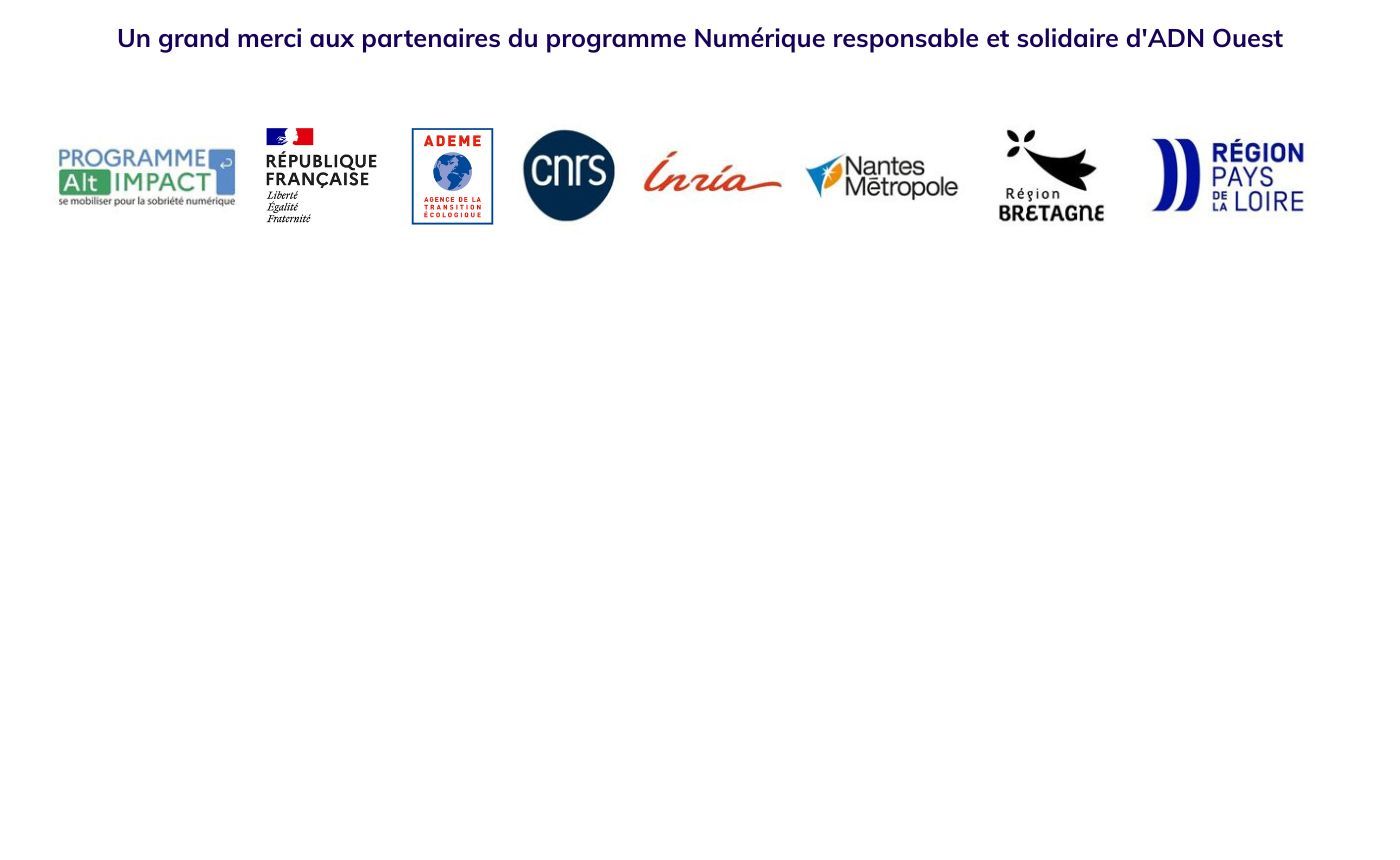 partenaires du programme Numérique Responsable et Solidaire d'ADN Ouest