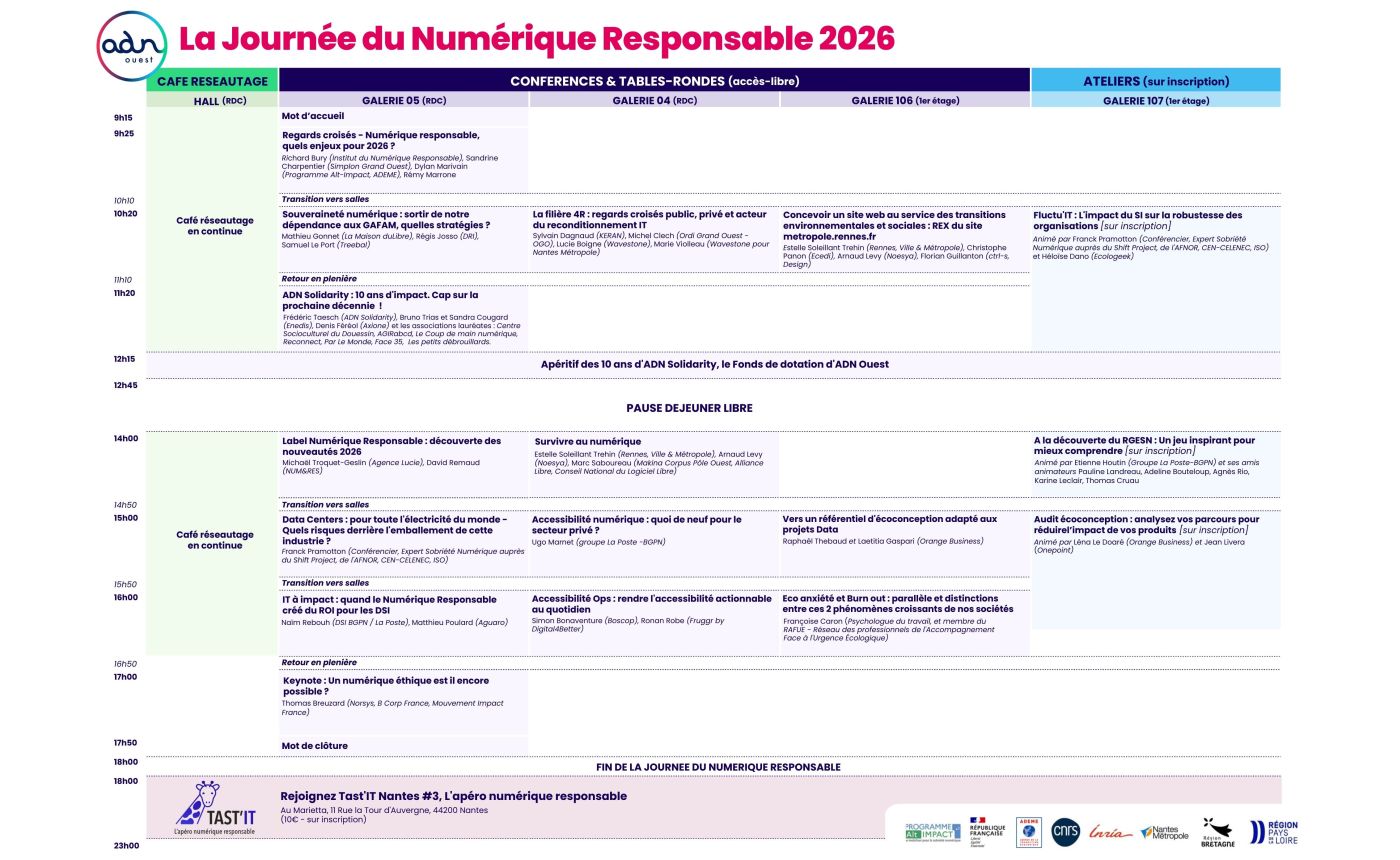 programme de la JNR Nantes ADN Ouest 2026