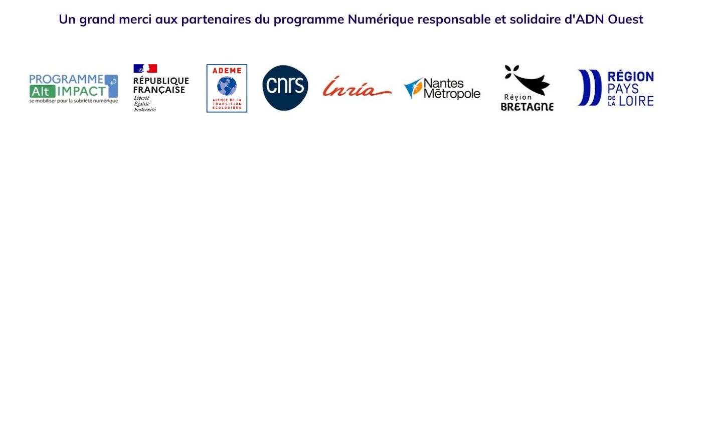 partenaires du programme Numérique Responsable et Solidaire d'ADN Ouest